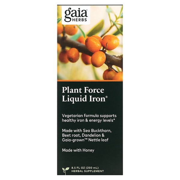 Gaia Herbs, Plant Force Liquid Iron, 8.5 fl oz (250 ml)