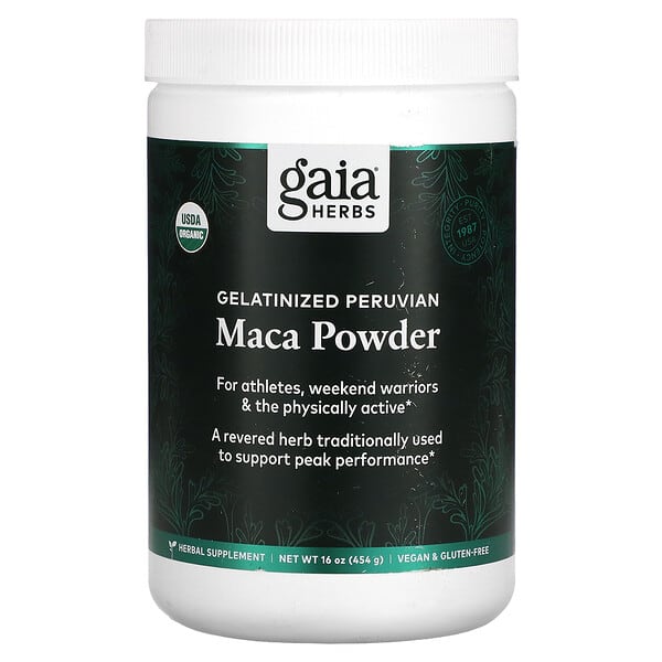 Gaia Herbs, ゼラチン化ペルー産マカパウダー、454g（16オンス）