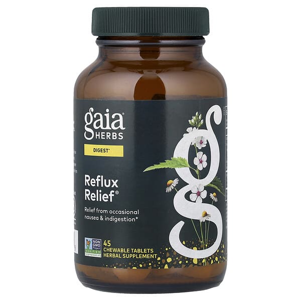 Gaia Herbs Reflux Relief®, 45 Chewable Tablets
