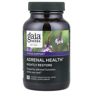 Gaia Herbs, Adrenal Health®, Nightly Restore, 120 Vegan Liquid Phyto-Caps