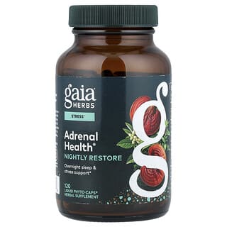 Gaia Herbs, Adrenal Health®, восстановление во время сна, 120 веганских капсул Liquid Phyto-Caps