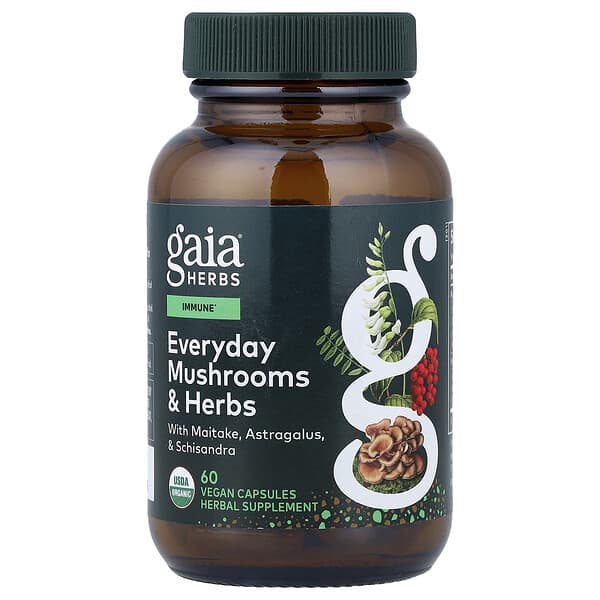 Gaia Herbs, 에브리데이 버섯 & 허브, 베지 캡슐 60정
