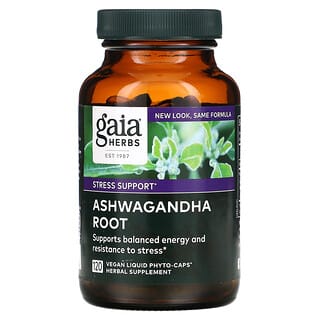 Gaia Herbs, 南非醉茄根，120 粒全素液体素食胶囊