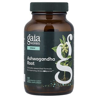 Gaia Herbs, Kořen Ashwagandha, 120 veganských tekutých fytokapacitních kapslí