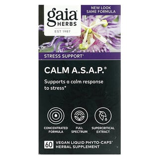 Gaia Herbs, Calma o mais rápido possível, 60 Phyto-Caps Veganas Líquidas