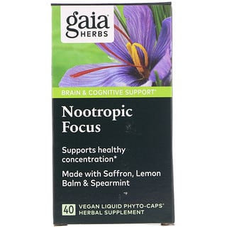 Gaia Herbs, Nootropic Focus, 40 Vegan Liquid Phyto-Caps