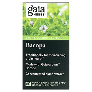 Gaia Herbs, Bacopa, 60 веганських рідких фітокапсул