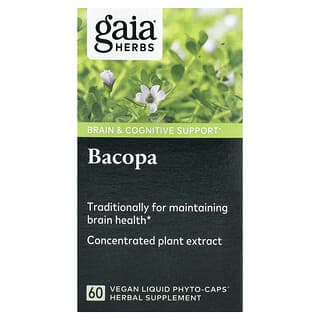 Gaia Herbs, Бакопа, 350 мг, 60 веганских жидких капсул Phyto-Caps®