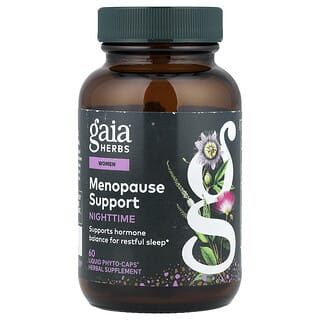 Gaia Herbs, Kadınlar, Menopoz Desteği, Gece, Black Cohosh ve Mimosa ile, 60 Vegan Sıvı Phyto-Caps®