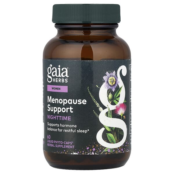 Gaia Herbs, 여성, 폐경기 증상 완화, 야간용, Liquid Phyto-Caps® 60정
