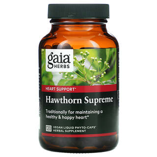 Gaia Herbs, 优质山楂补充剂，120 粒素食液体 Phyto-Caps 胶囊