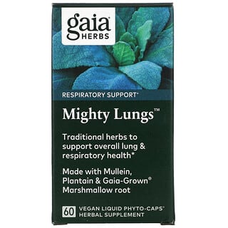 Gaia Herbs, Mighty Lungs，60 粒全素液體 Phyto-Caps 膠囊