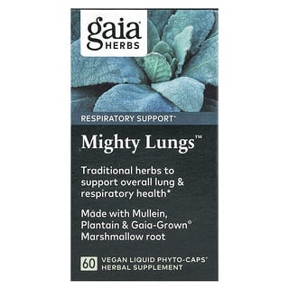 Gaia Herbs‏, Mighty Lungs‏, ‏60 כמוסות Liquid Phyto-Caps טבעוניות