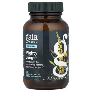 Gaia Herbs, Mighty Lungs™, для поддержки лёгких, 60 капсул Phyto-Caps®