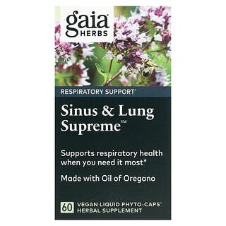 Gaia Herbs, Sinus & Lung Supreme, 60 веганских жидких фитокапсул