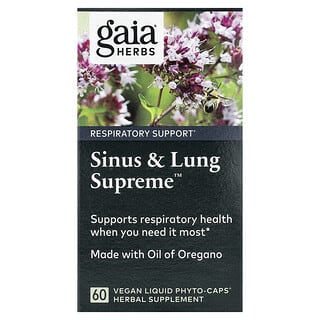 Gaia Herbs, Sinus & Lung Supreme, 60 вегански течни фито-капсули