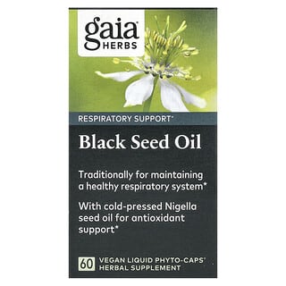 Gaia Herbs, масло черного тмина, 60 веганских капсул Liquid Phyto-Caps
