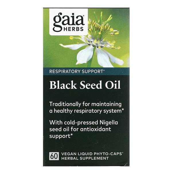 Gaia Herbs, Black Seed油、ヴィーガンLiquid Phyto-Caps（液状フィトキャップス）60粒