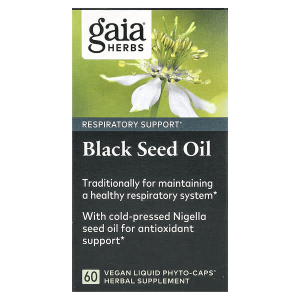 Gaia Herbs, 黑籽油，60 粒全素液體 Phyto-Caps 膠囊