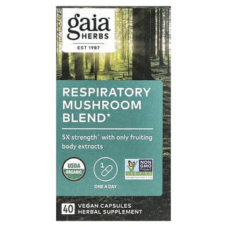 Gaia Herbs, Respiratory Mushroom Blend, 40 Vegan Capsules