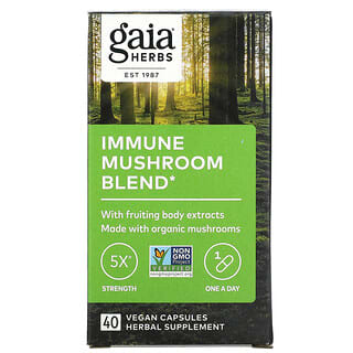 Gaia Herbs, Смесь грибов для иммунитета, 40 веганских капсул