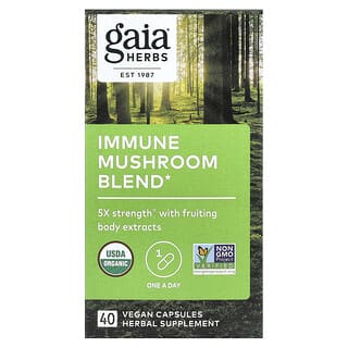 Gaia Herbs, Mezcla de hongos inmunes, 40 cápsulas veganas