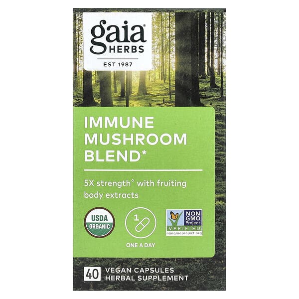 Immune Mushroom Blend, 40 Vegan Capsules