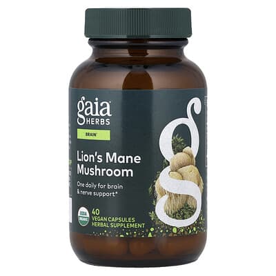 Gaia Herbs, Lion's Mane Mushroom, 40 Vegan Capsules