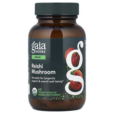 Gaia Herbs, Ganoderma, 40 Vegan Capsules