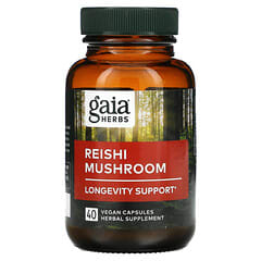 Gaia Herbs, Hongo reishi, 40 cápsulas veganas