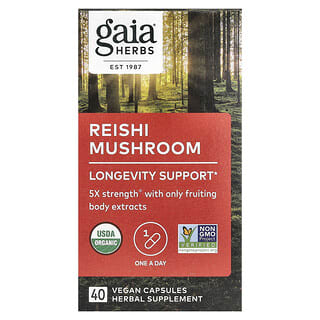 Gaia Herbs, Reishi-Pilz, 40 vegane Kapseln