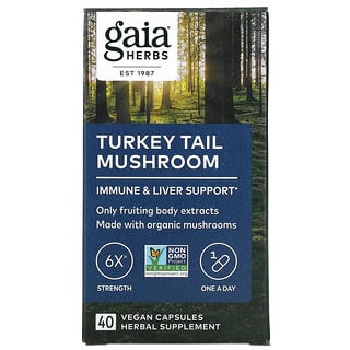 Gaia Herbs, Hongo cola de pavo, 40 cápsulas veganas