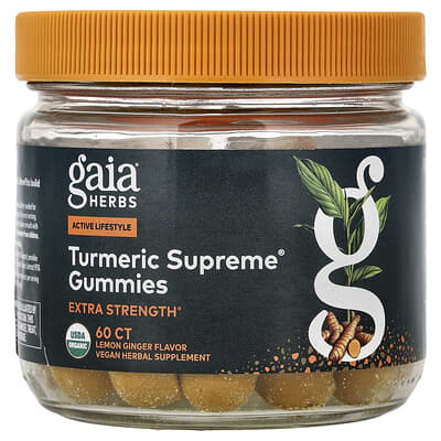 Gaia Herbs, Turmeric Supreme, Extra Strength, 60 Vegan Gummies