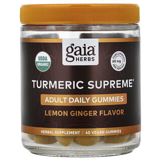 Gaia Herbs, Cúrcuma Supremo, Gomas Diárias para Adultos, 40 Gomas Veganas