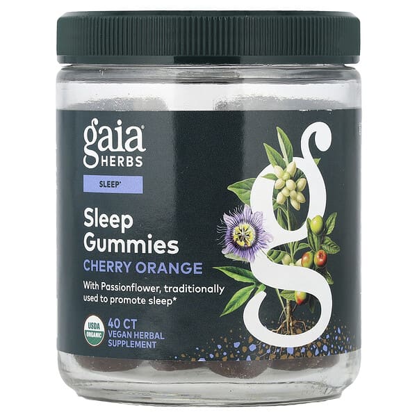 Gaia Herbs, 수면용 구미젤리, 체리 오렌지, 구미젤리 40개