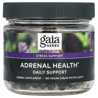 Gaia Herbs‏, בריאות האדרנל, 180 כמוסות Liquid Phyto-Caps טבעוניות