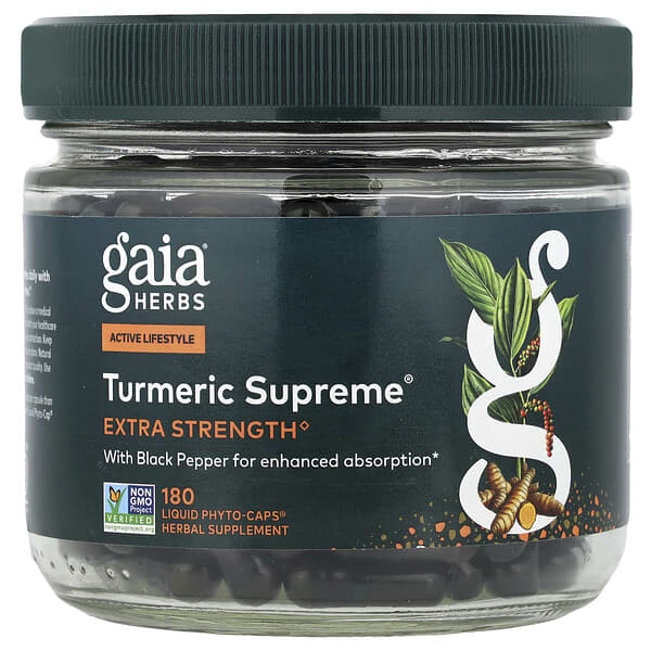 Gaia Herbs, Turmeric Supreme®, 액상 Phyto-Caps® 180정
