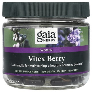 Gaia Herbs‏, לנשים, Vitex Berry‏, 180 כמוסות Liquid Phyto-Caps טבעוניות
