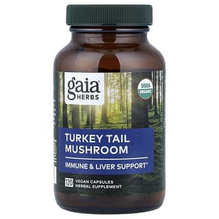 Gaia Herbs, Hongo cola de pavo, 120 cápsulas veganas