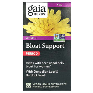 Gaia Herbs, Mujeres, Refuerzo para la hinchazón y el período, 60 cápsulas Liquid Phyto-Caps veganas