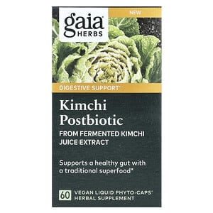 Gaia Herbs, Kimchi Postbiotic, 60 Vegan Liquid Phyto-Caps'
