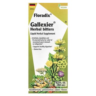 Floradix, Gallexier, рослинні настоянки, рідка рослинна добавка, 250 мл (8,5 рідк. унції)