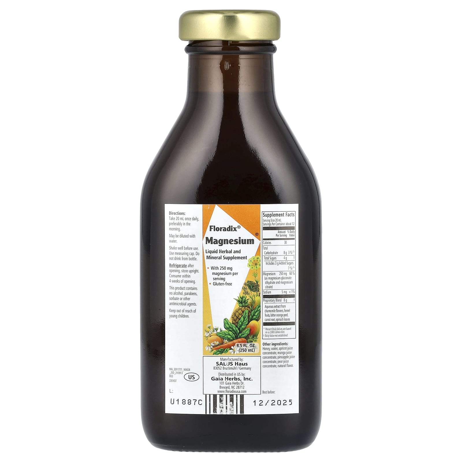 Floradix, Floradix, Magnesium, Liquid Herbal and Mineral Supplement