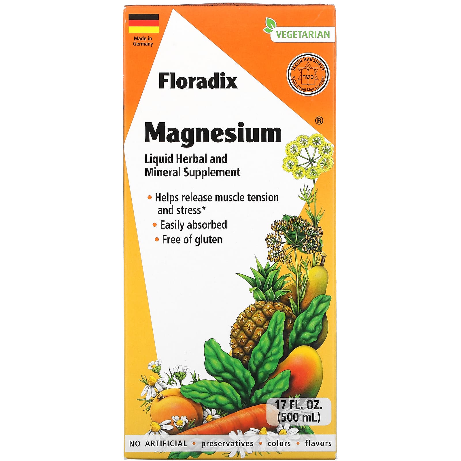 Gaia Herbs, Floradix（フローラディクス）、マグネシウム、500ml（17液量オンス）