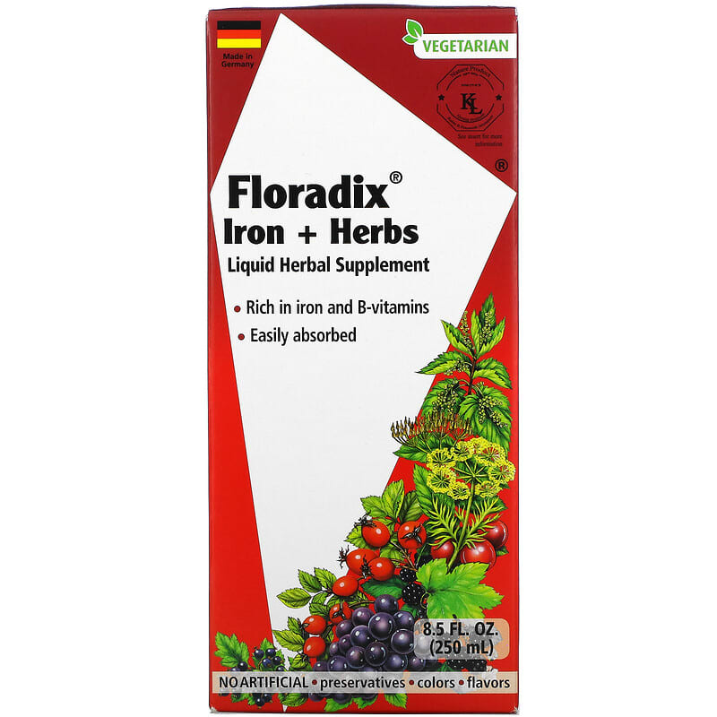 Floradix（フローラディクス）、鉄分＋ハーブ、液体ハーブサプリメント