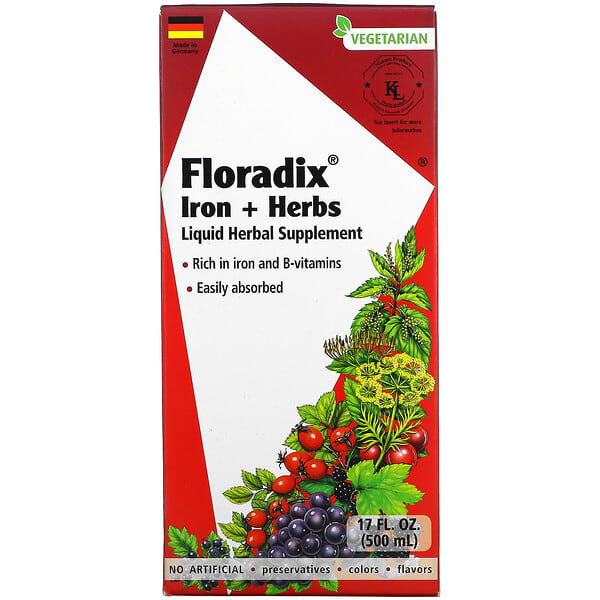 غايا هربس‏, Floradix ، حديد + أعشاب ، 17 أونصة سائلة (500 مل)