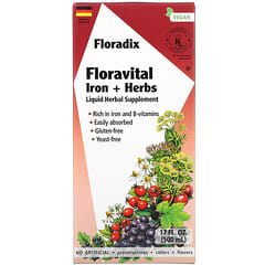 غايا هربس‏, Floradix ، حديد Floravital + أعشاب ، 17 أونصة سائلة (500 مل)