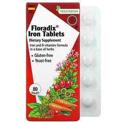 Gaia Herbs, Floradix, Comprimidos de hierro, 80 comprimidos