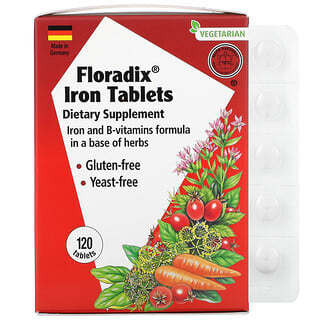 Gaia Herbs, Floradix, Comprimidos de Ferro, 120 Comprimidos