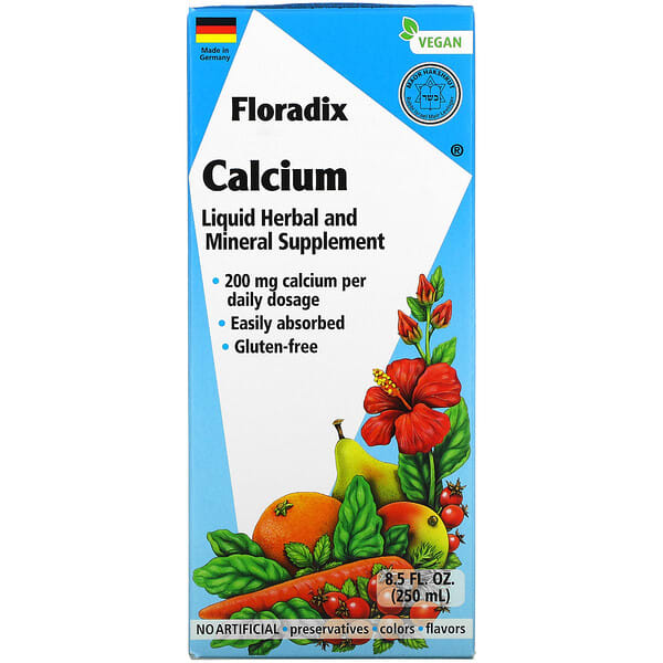 Gaia Herbs, Floradix, Calcio, 200 mg, 250 ml (8,5 oz. Líq.)